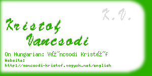 kristof vancsodi business card